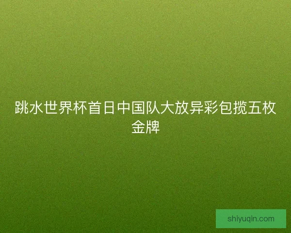 跳水世界杯首日中国队大放异彩包揽五枚金牌